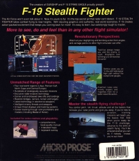 F-19 Stealth Fighter (Amiga Plus label) Box Art