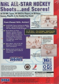 NHL All-Star Hockey '95 Box Art