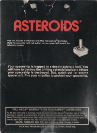 Asteroids (text label / 66 Tele-Games) Box Art