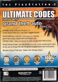 Datel Action Replay Ultimate Codes: Grand Theft Auto: Vice City Box Art