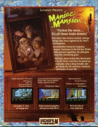 Maniac Mansion (blue 3.5 disk) Box Art