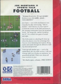 Joe Montana II: Sports Talk Football - Sega Classic Box Art