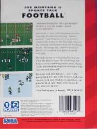Joe Montana II: Sports Talk Football - Sega Classic (recycled) Box Art