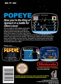 Popeye - Arcade Classic Series (5 screw cartridge) Box Art