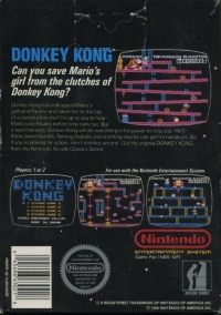 Donkey Kong - Arcade Classics Series (3 screw cartridge) Box Art