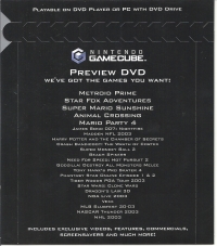 Nintendo GameCube Preview DVD (DVD) Box Art