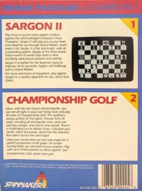 GameWare 2 Games In 1: Sargon II/Championship Golf Box Art