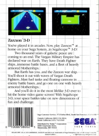 Zaxxon 3-D Box Art