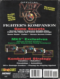 Official Mortal Kombat 3 Fighter's Kompanion (Sega Genesis / Super NES / PlayStation) Box Art