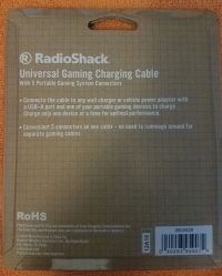 RadioShack Universal Gaming Charging Cable Box Art