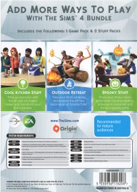 Sims 4 Bundle, The: Outdoor Retreat / Cool Kitchen Stuff / Spooky Stuff Box Art