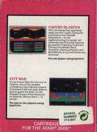 Cavern Blaster / City War Box Art