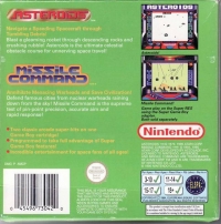 Arcade Classic No.1: Asteroids / Missile Command Box Art