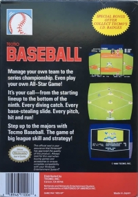 Tecmo Baseball (oval seal) Box Art