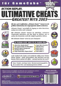 Action Replay Ultimative Cheats: Greatest Hits 2003 Box Art