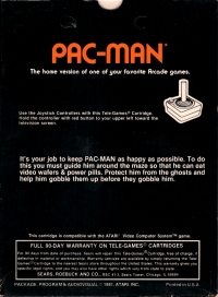 Pac-Man (Sears Tele-Games) Box Art