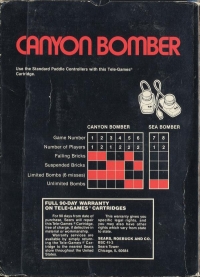 Canyon Bomber (Sears text label / 4975115) Box Art