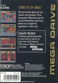 Streets of Rage - Sega Gold Collection Box Art