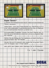 Super Tennis (Sega Card) [DE] Box Art
