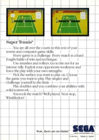 Super Tennis (Sega Card) Box Art