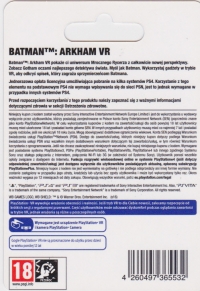 Batman Arkham VR (PS4) [PL] Box Art