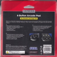 Retro-Bit Genesis 6 Button Arcade Pad (Black) Box Art