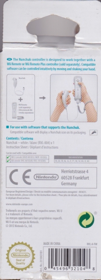 Nintendo Nunchuk (White) [EU] Box Art