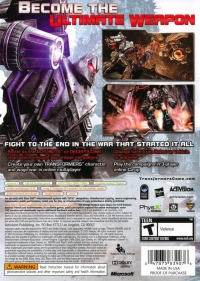 Transformers: War for Cybertron Box Art