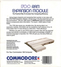 Commodore 1700 RAM Expansion Module Box Art