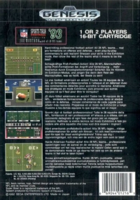 NFL Sports Talk Football '93 starring Joe Montana and all 28 NFL Teams [CA] Box Art