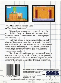 Wonder Boy in Monster Land (Super Wonder Boy Super Monster Land cart) Box Art