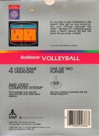 RealSports Volleyball (1982) Box Art