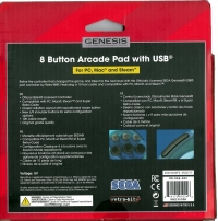 Retro-Bit 8 Button Arcade Pad with USB (Clear Blue) Box Art