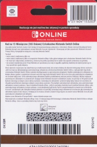 Nintendo Switch Online - 12 months membership [PL] Box Art
