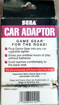 Sega Car Adaptor (2104) Box Art