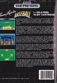 Tommy Lasorda Baseball [CA] Box Art