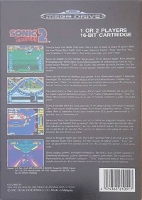 Sonic the Hedgehog 2 (Made in Malaysia) Box Art