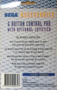 Sega 6 Button Control Pad with Optional Joystick Box Art