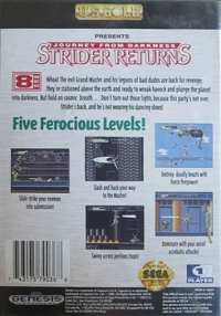Strider Returns: Journey from Darkness (Strider II cart) Box Art