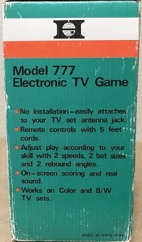 Hanimex Model 777 Electronic TV Game Box Art