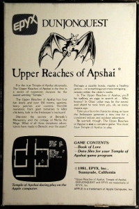 Upper Reaches of Apshai (disk) Box Art