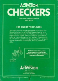 Checkers (A New Game Cartridge) Box Art