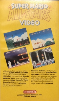Super Mario All-Stars Video (VHS) Box Art