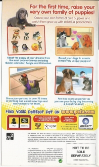 Petz: My Puppy Family (Not to be Sold Separately / yellow dot) Box Art