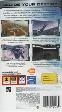 Ace Combat X: Skies of Deception - PSP Essentials Box Art