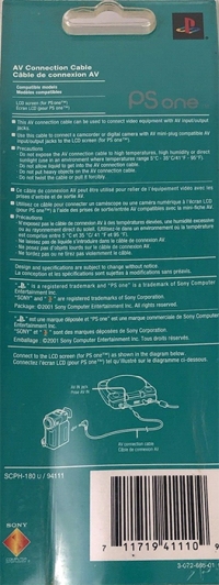 Sony AV Connection Cable SCPH-180 U (3-072-665-01 H) Box Art