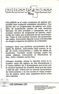 Colossus Chess 4 (Z Cobra / Spectrum 48K front) Box Art