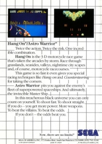 Hang-On & Astro Warrior (No Limits℠ / Made in Japan) Box Art