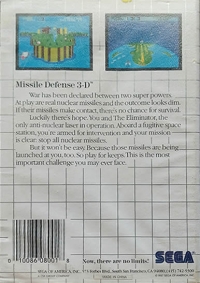 Missile Defense 3-D (Made in China label) Box Art