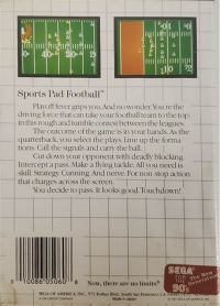 Sports Pad Football (Sega for the 90's) Box Art